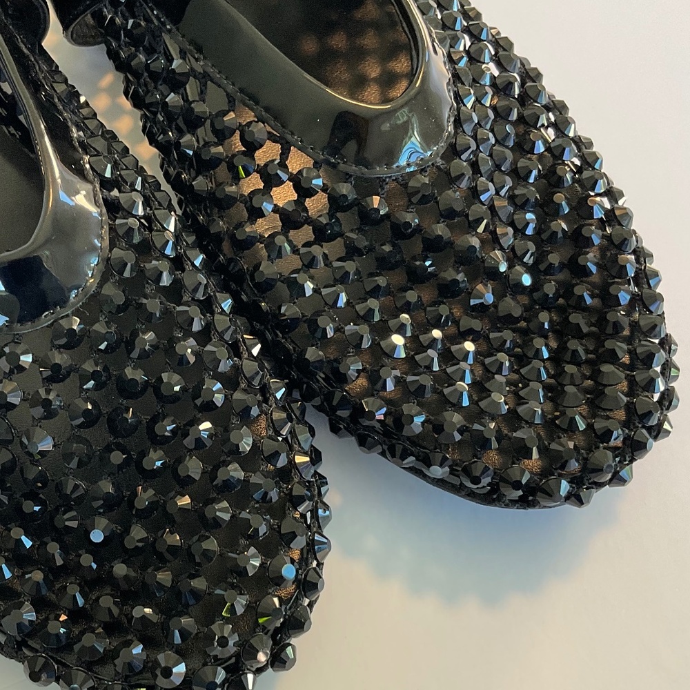 RAYE Noam Flat Mary Jane Crystal Embellished Black Size 7 LIKE NEW - Picture 4 of 12